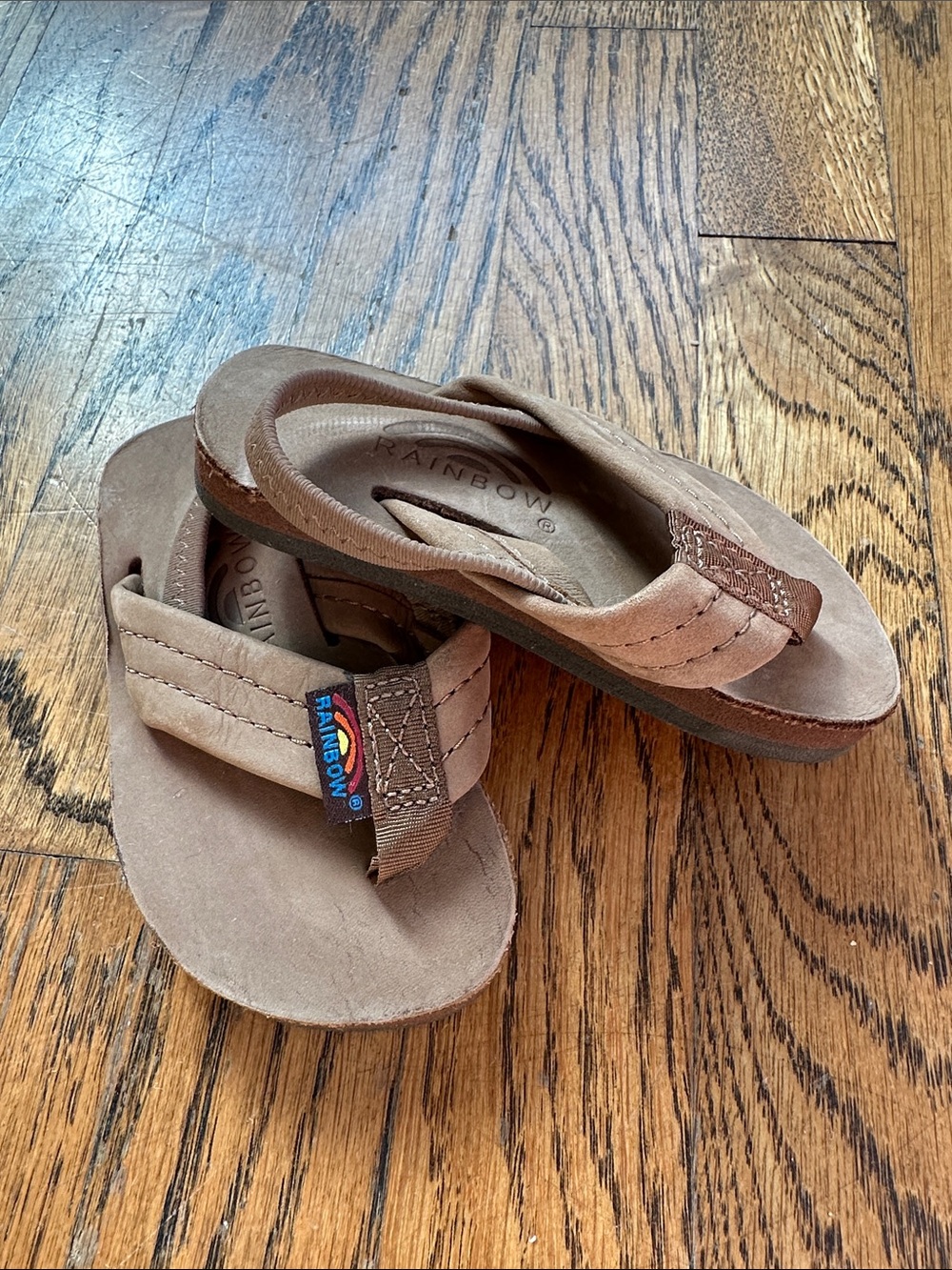 Rainbow Children’s Brown Suede Flip Flops